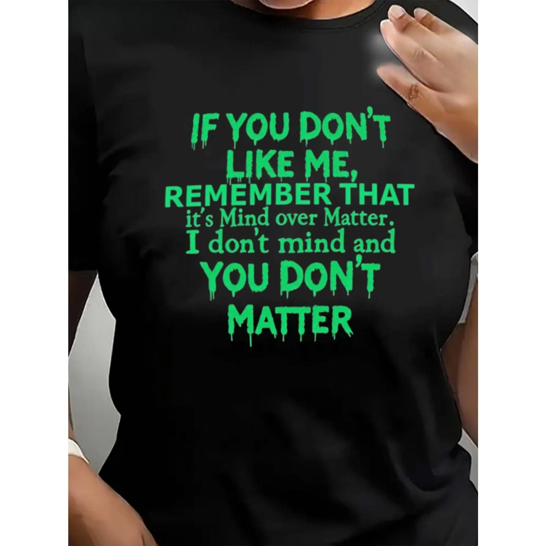 Mind Over Matter T-Shirt - Bold Statement Casual Round Neck Top with Bold Text Print, Comfort Fit Men's Tee, Crew Neck Tee, Ultra Soft, Breathable, Moisture Wicking, Casual Summer Tee, Must-have Fashionable Tee