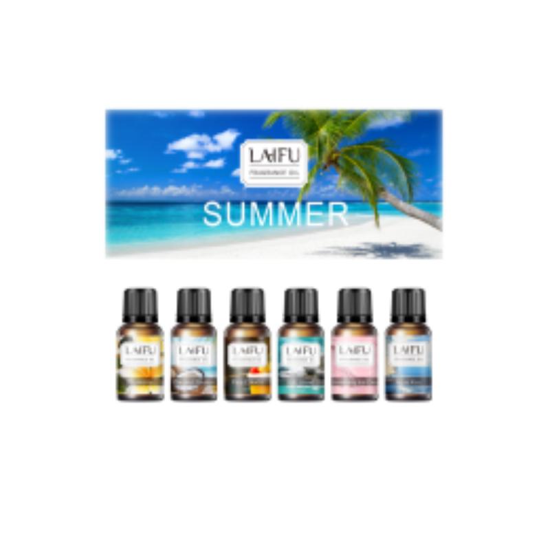 6x10ML Summer Essential Oils Set for Diffuser, Aromatherapy, Candle Making - Tropical Scents
