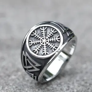 NEW Men's 316L stainless-steel rings Viking Odin Trinity Celtic knot RING for teens Amulet Jewelry Gift free shipping