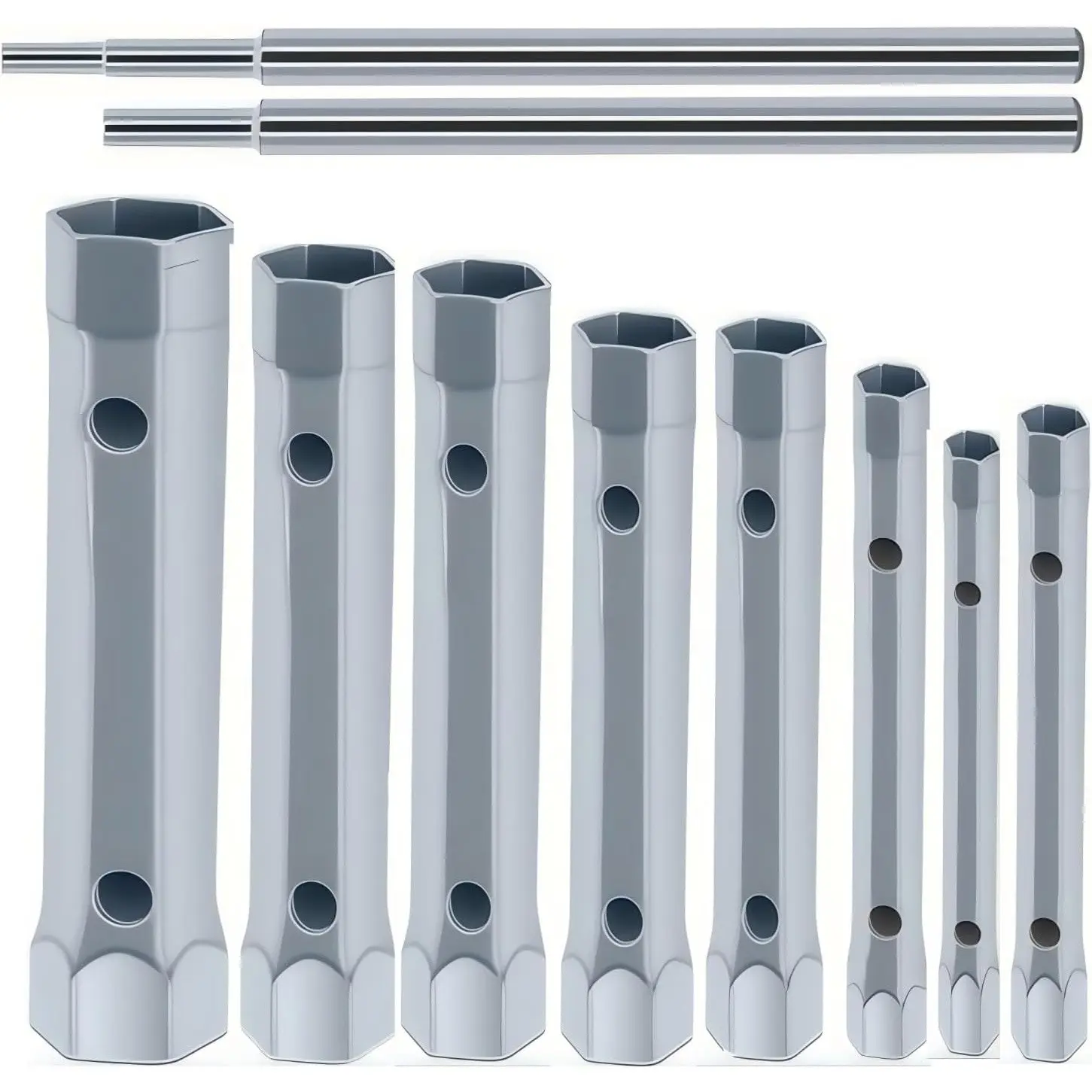 10-Piece Dual-End Shower Valve Carbon Steel Wrench Set, 6-22mm Faucet Nut Removal Tool, Compatible with Bathtub/shower Valves, Essential Plumbing Tools