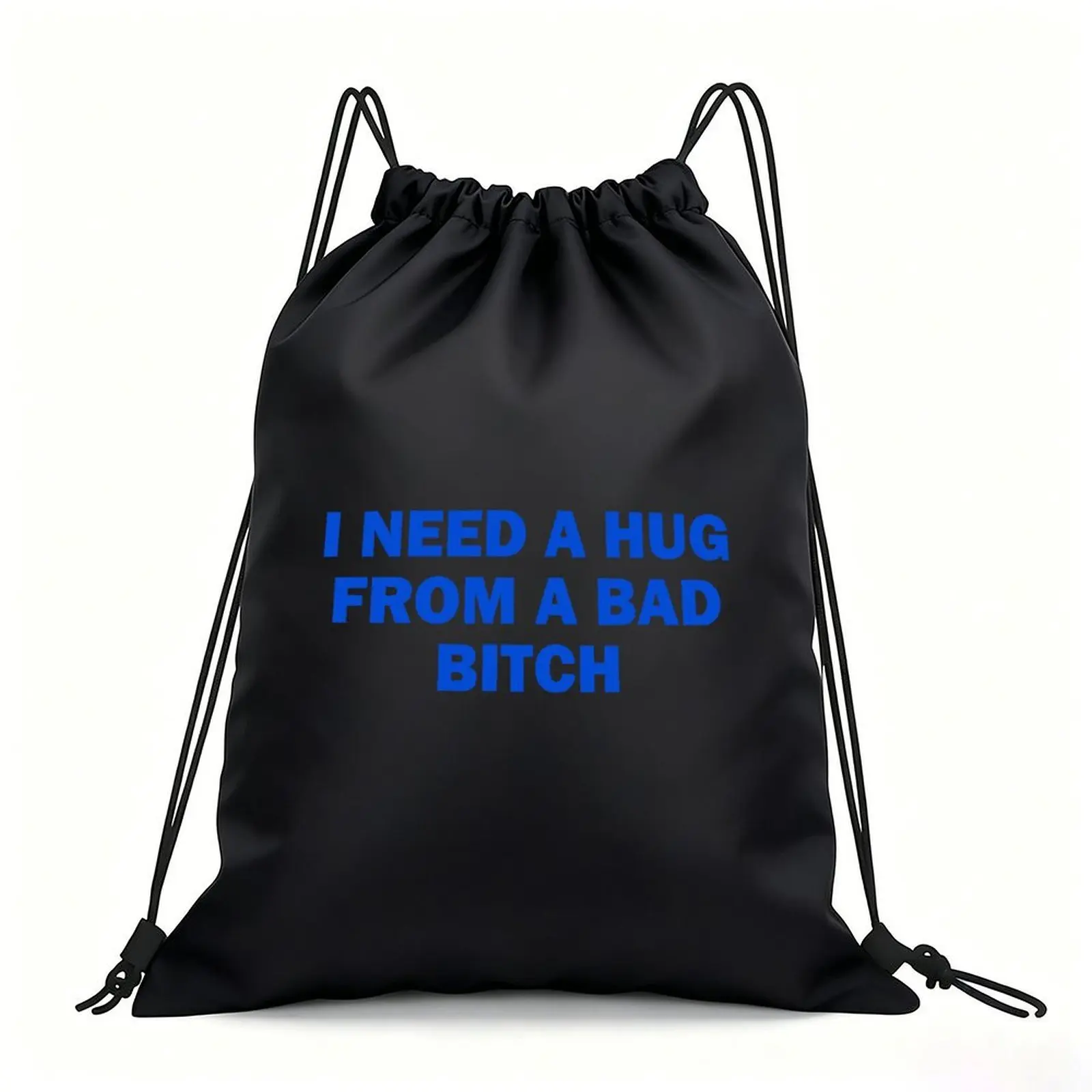 Portable Drawstring Sack Bag with Custom Graphic Print, Waterproof Polyester String Backpack for Gym Workout Swimming Hiking