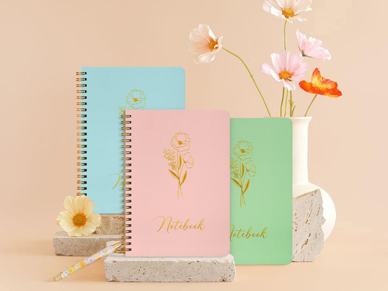 Aesthetic Spiral Notebook Set 3, 6 x 8 Pastel Notebook with Pocket 3, A5 Small Tear Out Lined Page Cute College Ruled Journal for Note Taking Writing for Women Man School Office Work