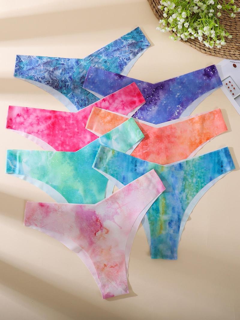 Women's Floral Heart Leopard Print Underwear Set, 3/4/6/7/8/10/12 Pieces, Casual Fitted Design, All Seasons Comfortable Panties