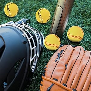 AGS Urspasol 20 Pack Mini Foam Baseballs 1.6-Inch Pitching Machine Baseball - Perfect for Hitting Practice and Pitching Improve Your Batting Accuracy Training Black Stitching