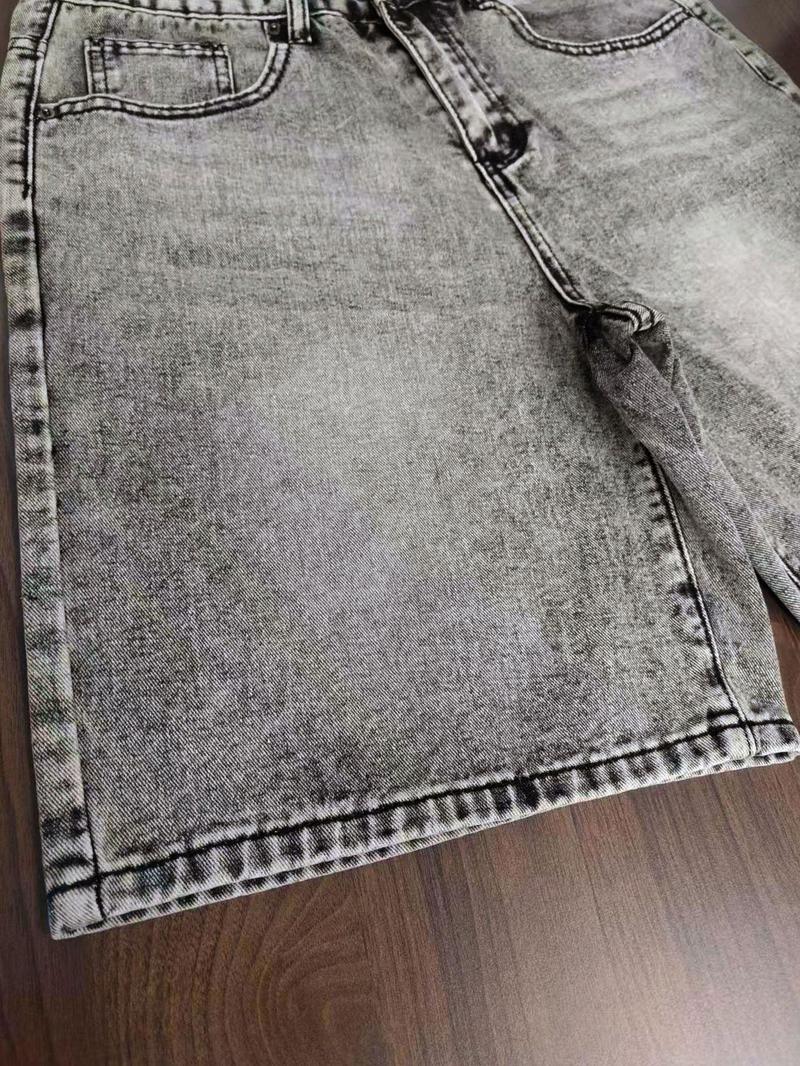 Men's Solid Color Denim Shorts, Loose Casual Fashion Comfy Shorts for Summer, Men's Bottoms for Daily Wear