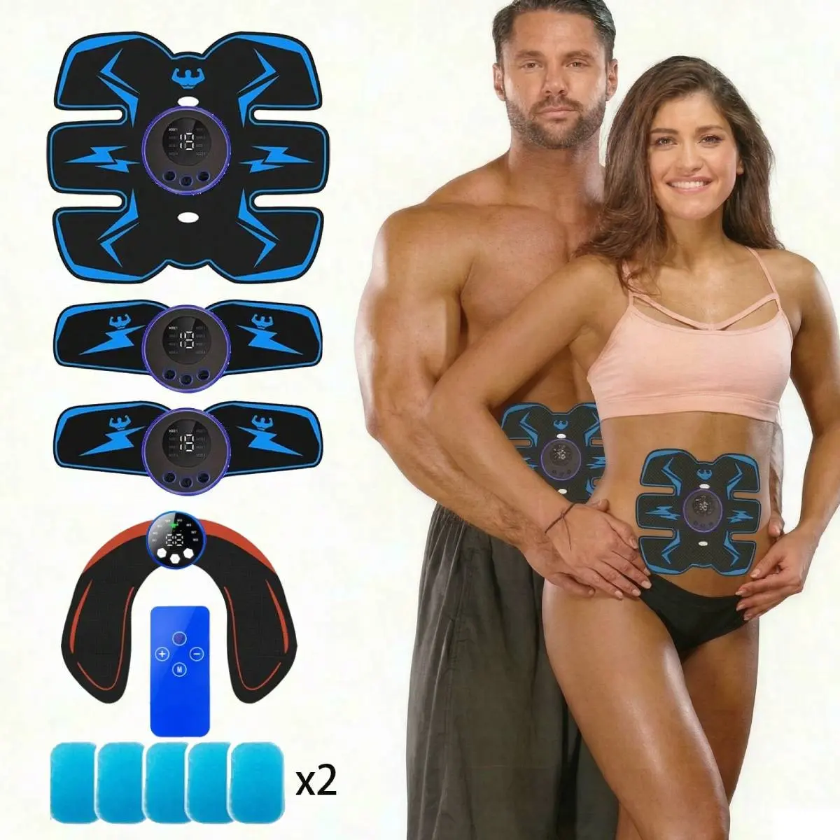 BS Stimulator muscle toner, Abdominal Machine, Abdominal Trainer; Smart Butt Massager, Waist and Hip/Arm/Leg Combo Trainer for Perfect Curves, Fitness Equipment for Men and Women