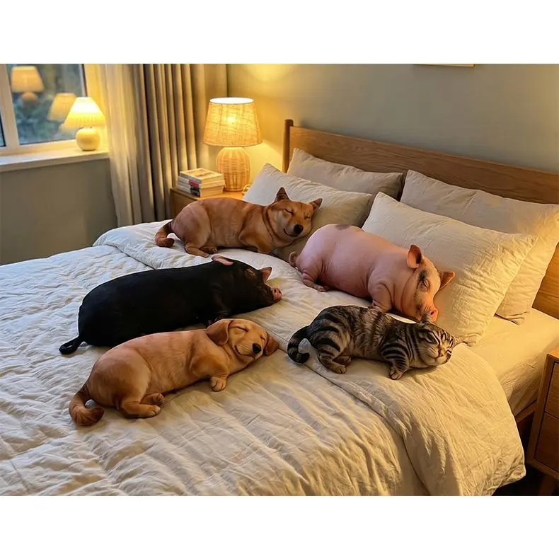 Cute Animal Plush Pillow, Soft Cuddle Stuffed Animal Toy, Cozy Sleeping Companion for Kids and Adults
