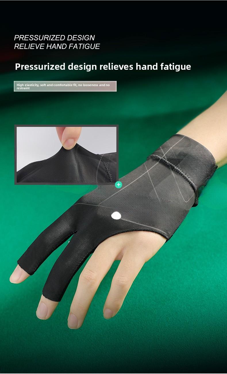 Professional billiard gloves, lightweight and breathable, three-finger open-finger gloves, snooker table ball non-slip gloves, single piece