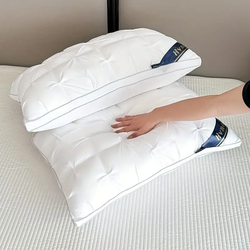 Luxury 5-Star Hotel Quality Pillow, Deep Sleep Neck Support, High Density Non-Sinking, All-Season Use, Satin Cover, Hand Washable