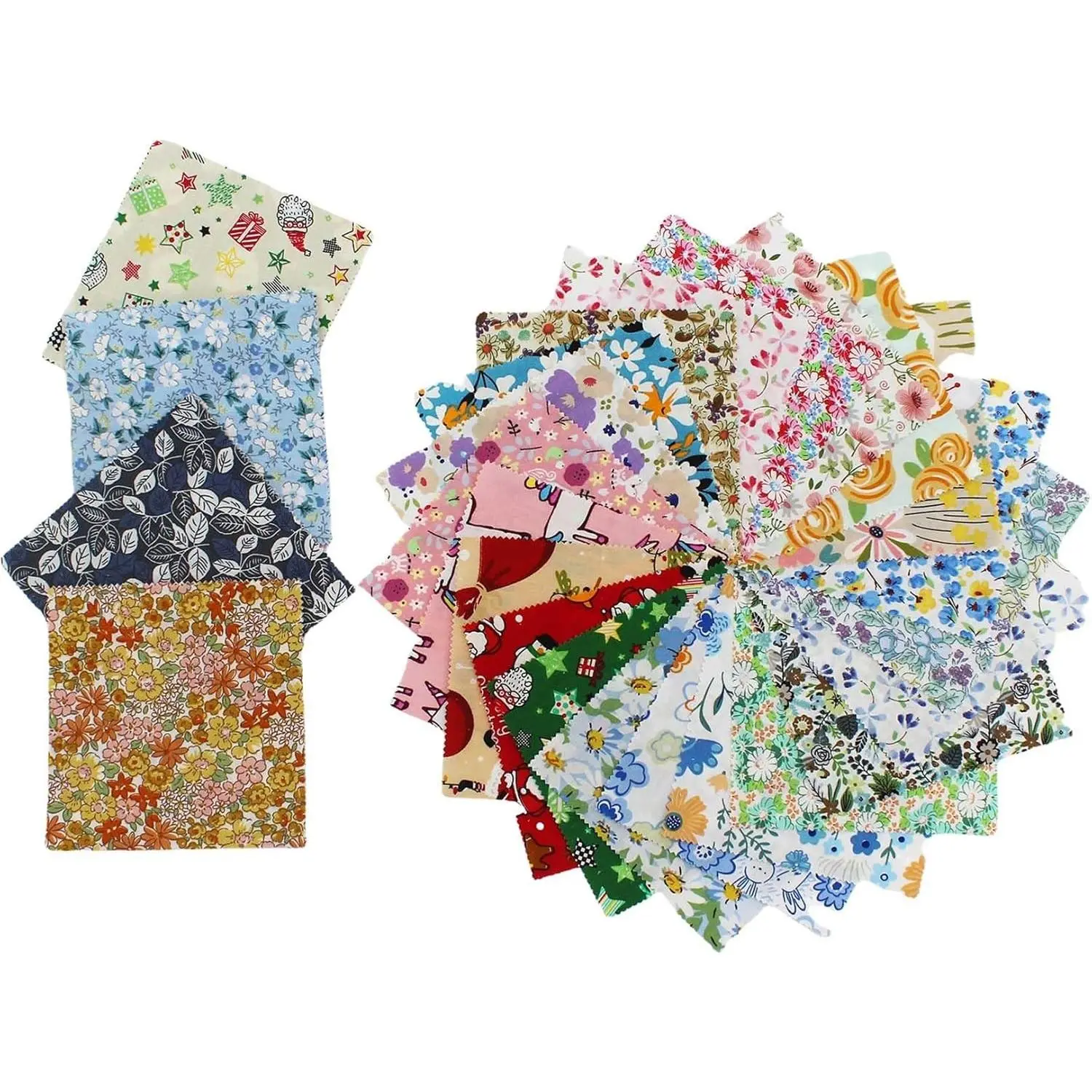 42PCS Charm Pack Fabric Clearance for Quilting 5 Inch,Cotton Fabric Squares 5" x 5", Random Assorted Patterns for Sewing, Quilting Supplies & DIY Craft Projects