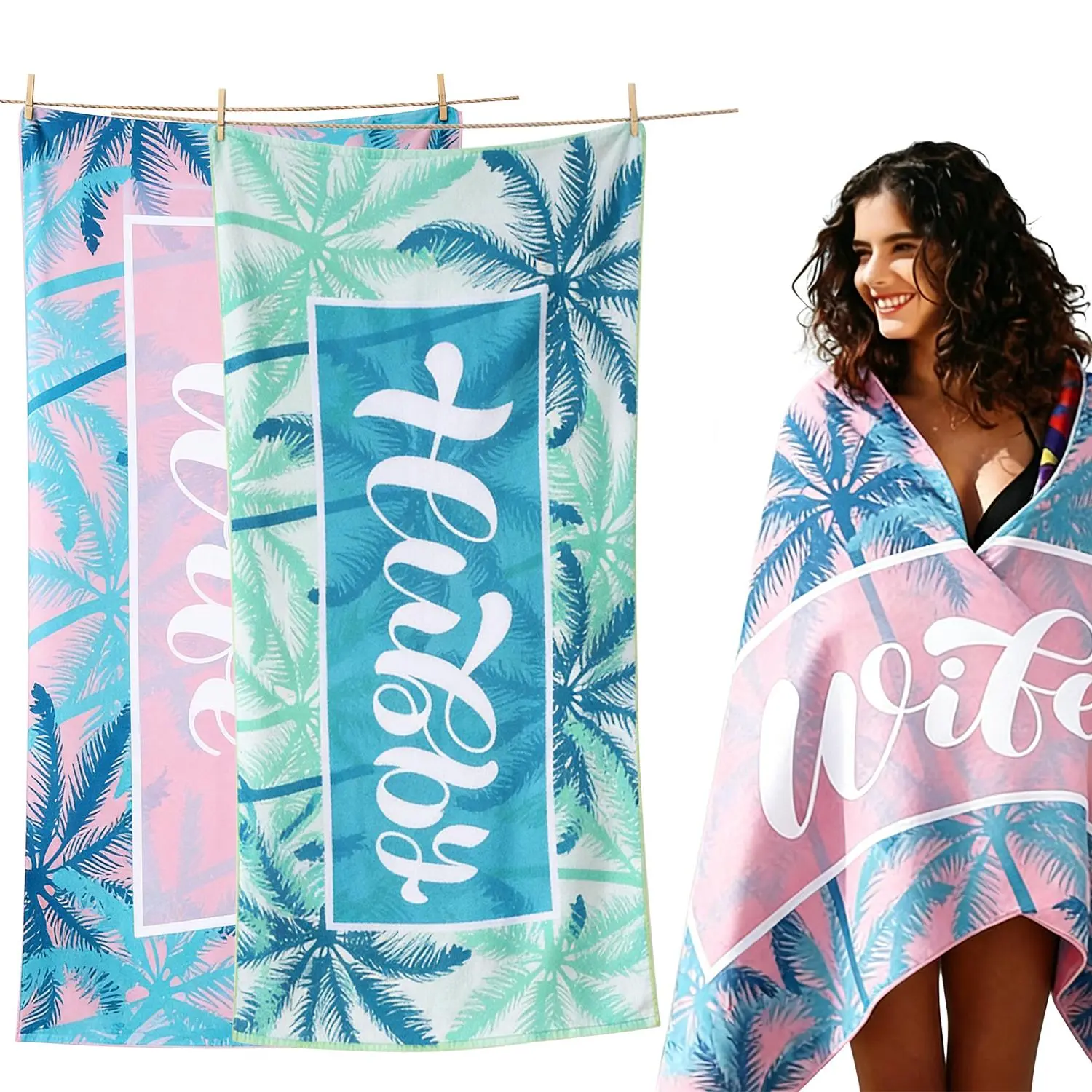 Microfiber Quick Dry Beach Towel, Soft & Absorbent, 27.56 x 59 inches, Ideal for Outdoor Sports, Swimming, Yoga, Camping, Shower, Bath Towel, Beach Camping Mat gym tiktokshopbacktoschool
