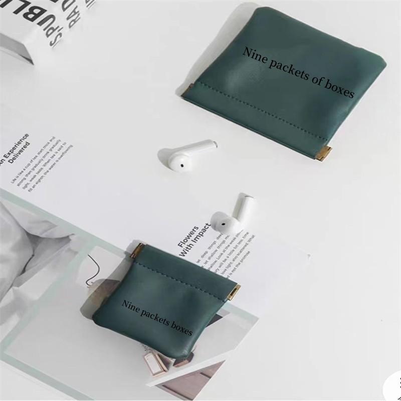 New automatic closed tight mouth storage bag earphone data cable storage bag portable change jewelry bag mini