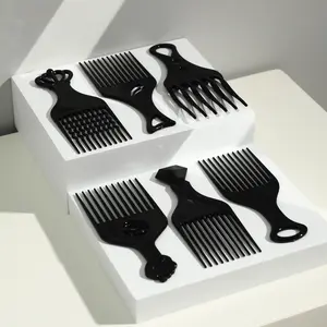 6pcs Wide Tooth Hair Fork Comb, Detangling & Styling Tool for Curly Wavy Hair, Durable Oil Comb with Needle Tail, Easy to Use
