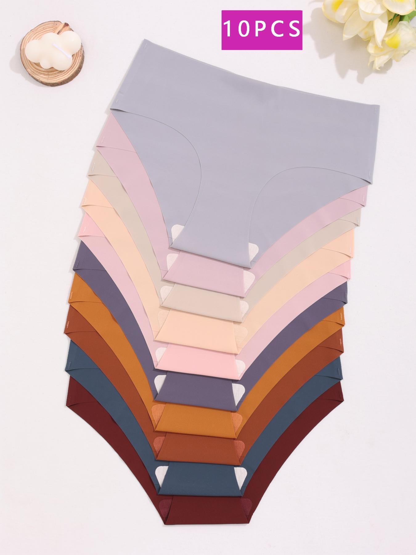 Women's Plain / Leopard Print Seamless Briefs, Multicolor Elegant Soft Comfy Breathable Panties for Daily Wear, Underwear for All Seasons, Daily Casual Underwear