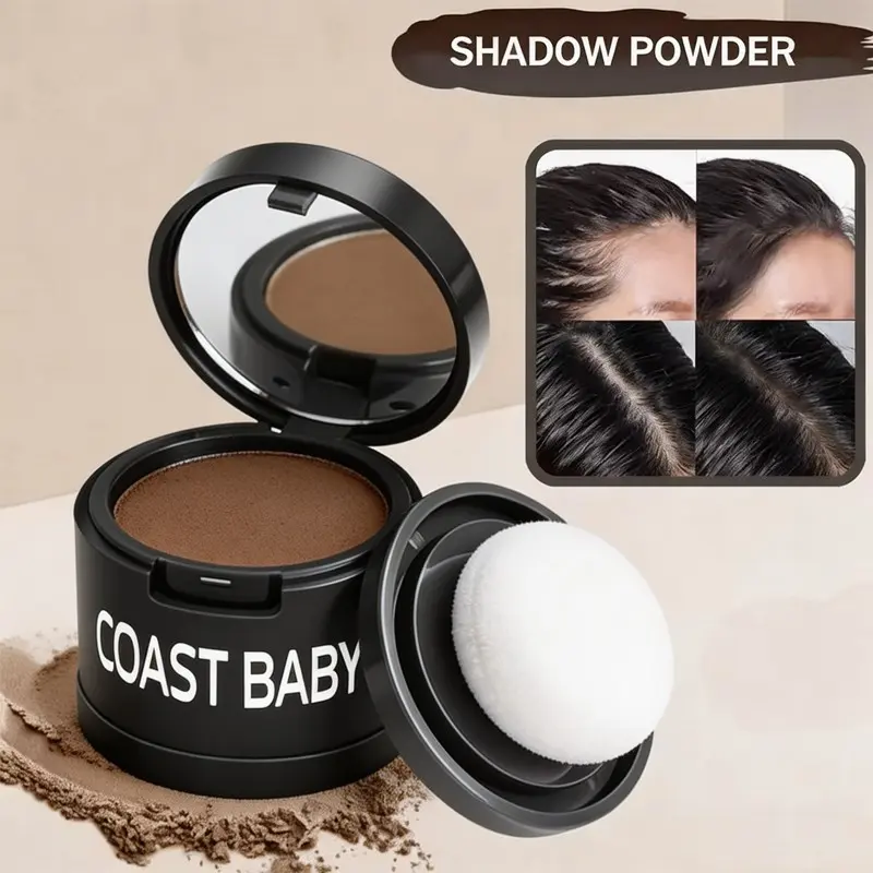 Hairline Contour Shadow Powder, Root Cover Up Powder, Root Filler, water‑resistant and sweat‑resistant, compact and portable, easy blending, comes with matching puff, clean natural hairline finish, daily beauty makeup, anytime anywhere