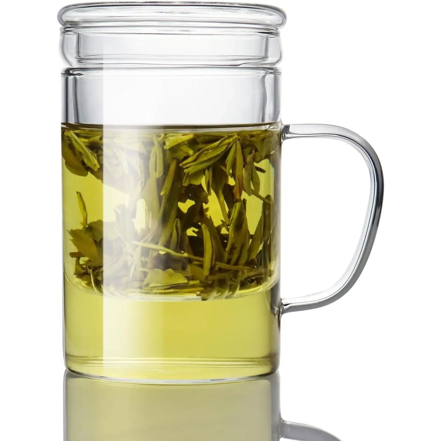 Tea Cup with Infuser and Lid, 14 oz / 400 ml – Borosilicate Glass Tea Infuser Mug for Loose Leaf Teas, Personal Infusion Mug with Filter, Durable and Stylish, Dishwasher Safe, Gift for Teas Lovers