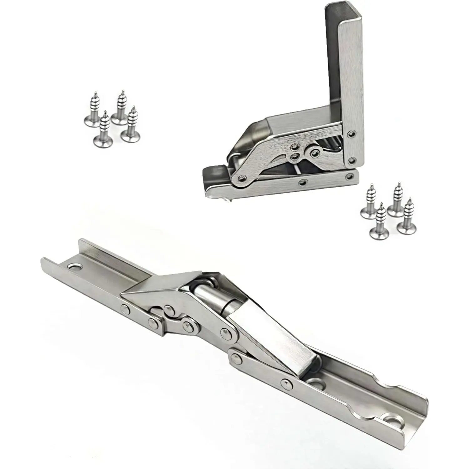 90  Concealed Hydraulic Folding Hinges for Cabinets & Tables | Soft Close, Concealed Design, Heavy Duty, Space Saving, with Mounting Hardware, for DIY Furniture & Cabinet Projects