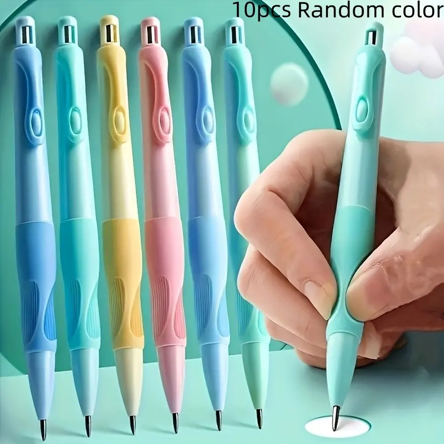 Ergonomic Mechanical Pencils Set of 10, 2.0mm Cute Design, Ideal for Students, Office Drawing, Sketching, Professional Art, Holiday Gift