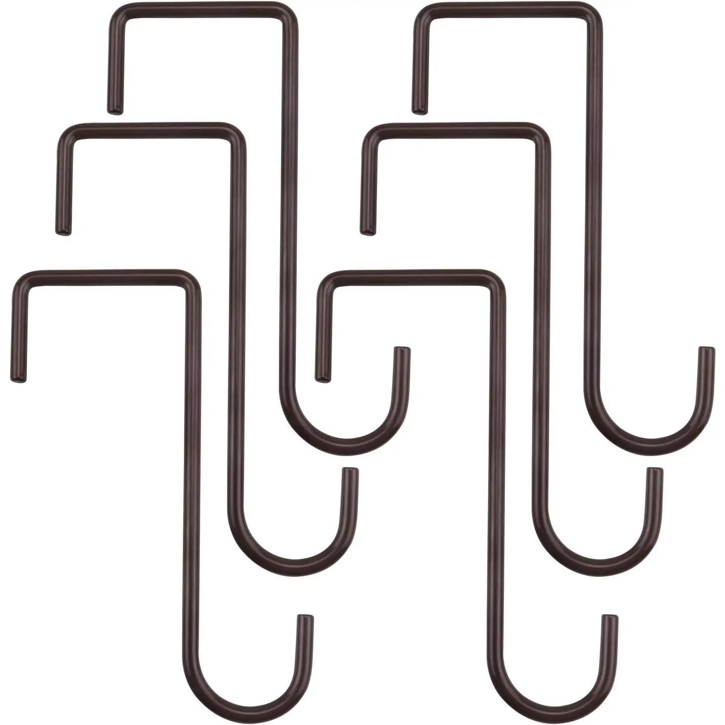6 Pack 2 x 6 Inch Fence Hooks Patio Hooks Brown Powder Coated Steel Hangers for Vinyl Fences Indoor Outdoor Hanging Lights Plants Planters Bird Feeders Pool EquipmentGift