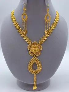 2-Piece Jewelry Set for women, Nigerian Style Fringe Pendant Necklace Earrings, Elegant Daily Wear, Party Accessory, Gift for Wedding