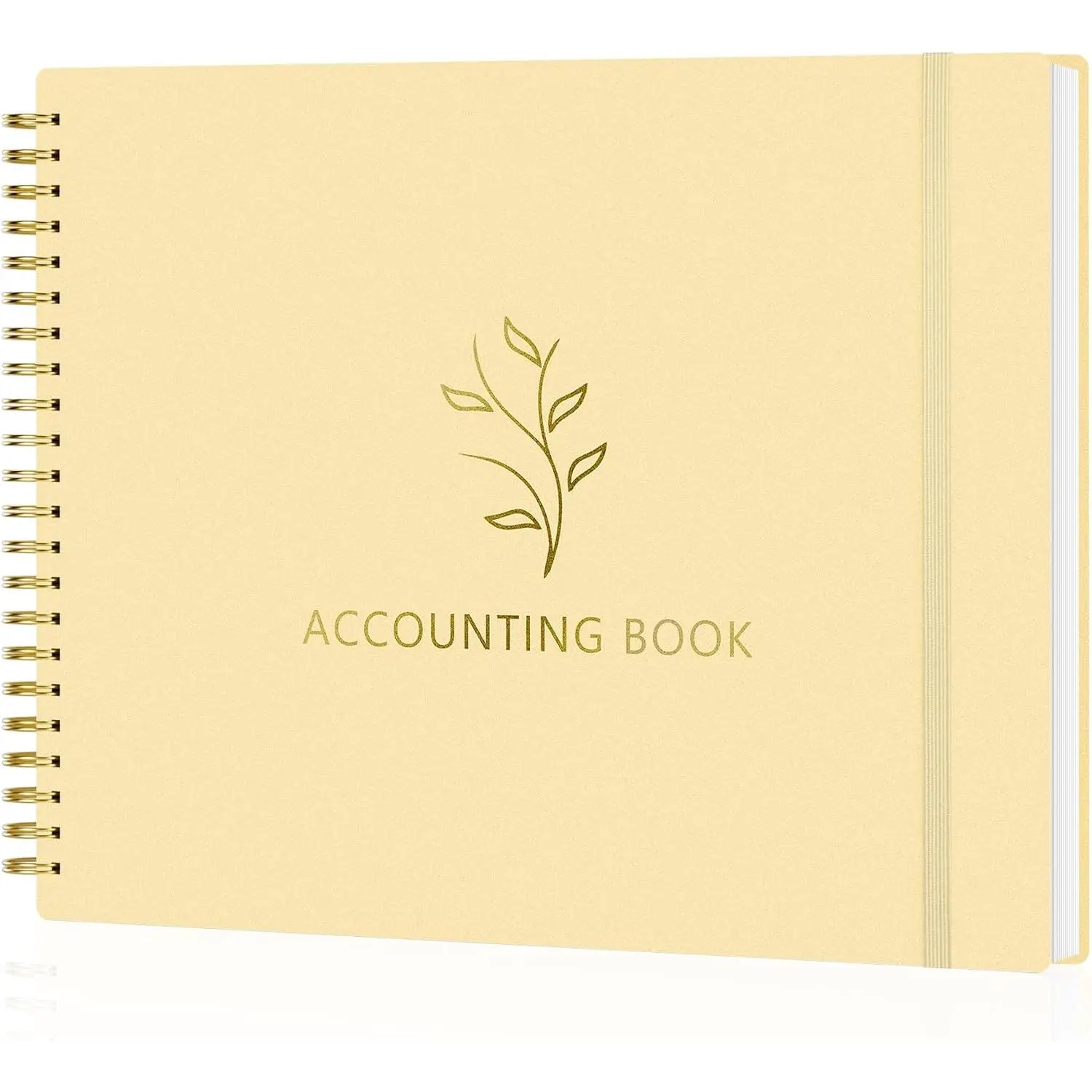 Accounting  Book for Small Business & Personal Use, Horizontal Expense  Notebook  Book for Bookkeeping, Financial Income and Expense Log Book 10.2" x 8", Light Yellow