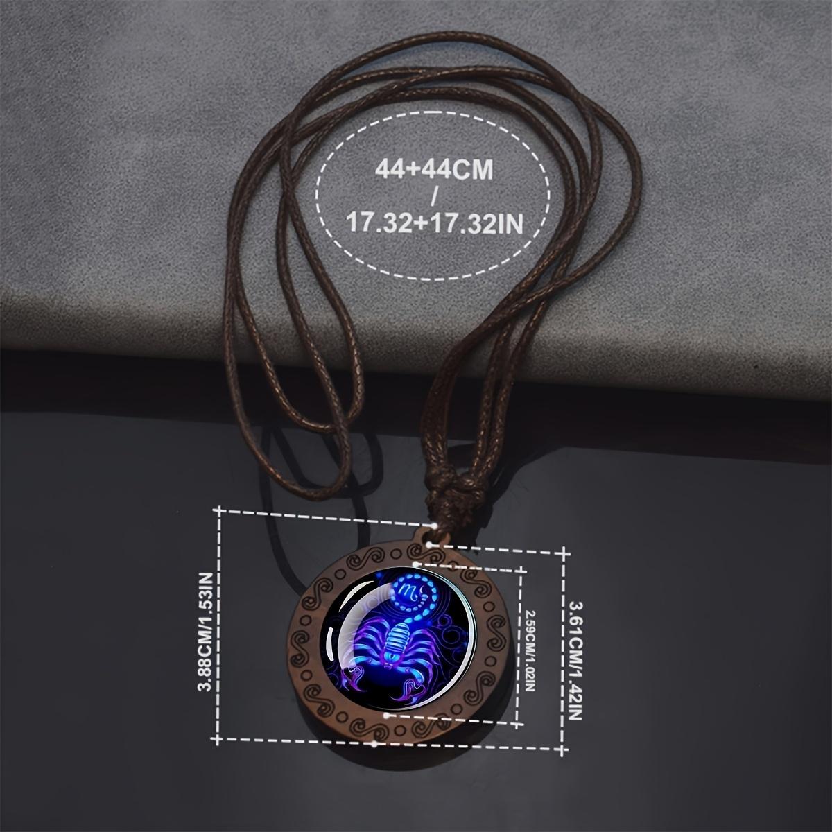 1pc Zodiac Signs Rope Chain Necklace Libra Scorpio Sagittarius Capricorn Aquarius Pisces Necklace Infinity Symbol Wood Pendant
