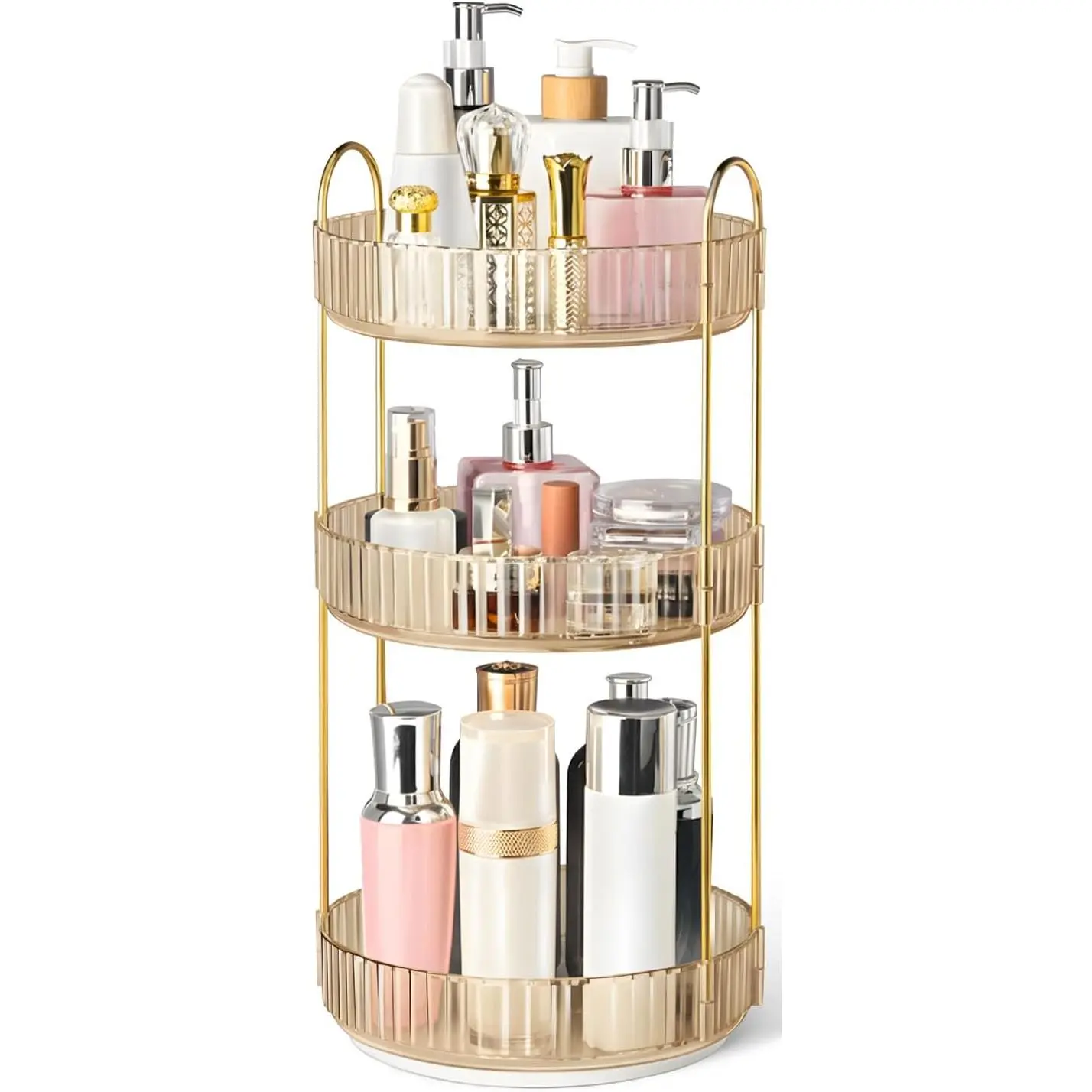 360° Rotating Makeup Organizer for , 3 Tier Perfume Organizers,  | Large Capacity Spinning Bathroom Countertop Organizer for Skincare  Perfume Lipstick  Polish Storage