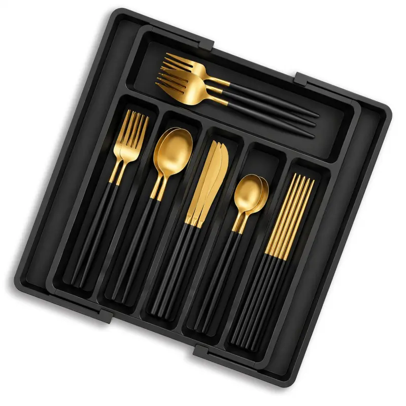 Telescopic tableware classification box, cabinet knife and fork storage box, kitchen and kitchen organizing and storage utensils, and partitioned storage of various tableware