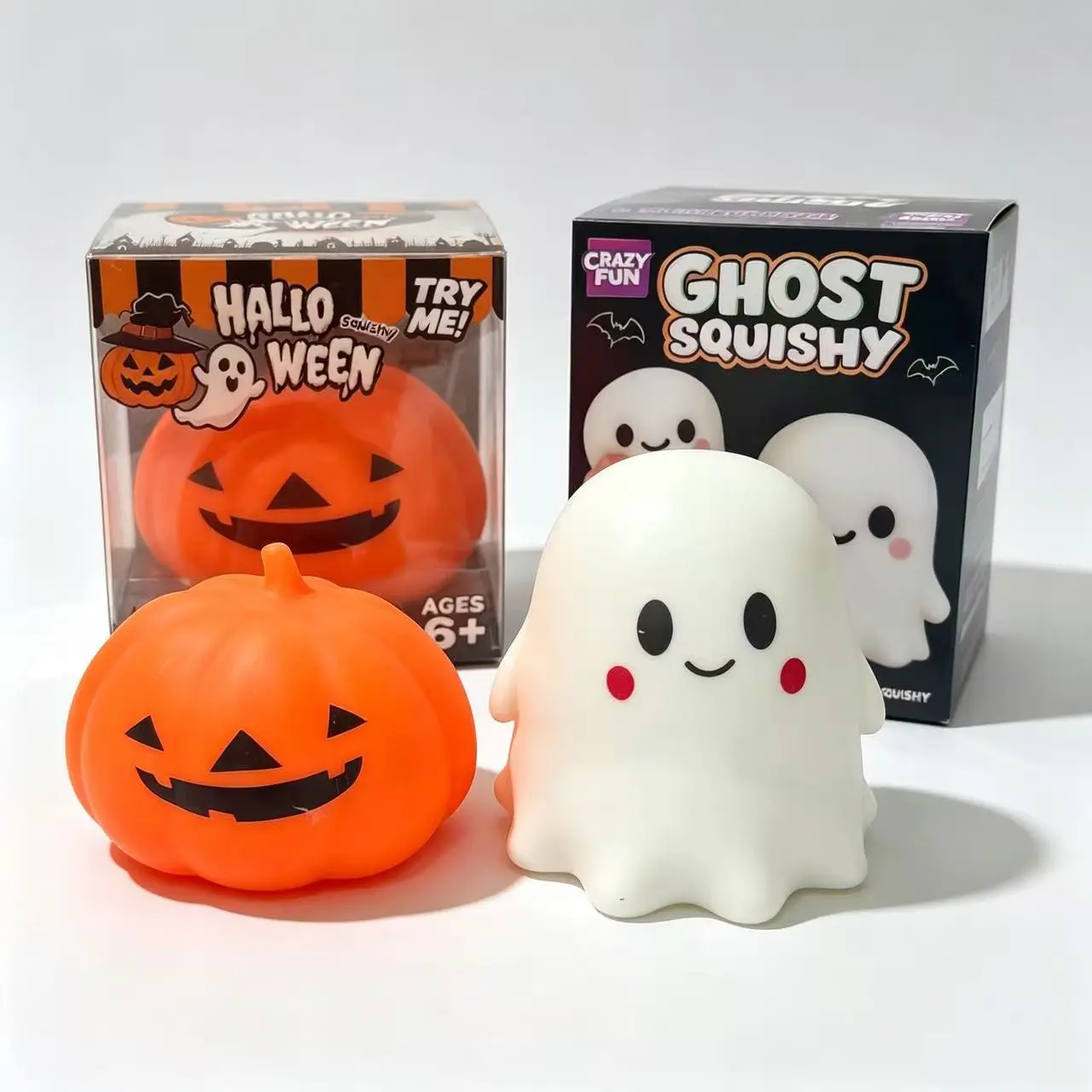 Halloween Cute Ghost Pumpkin Set, Squishy Stress Relief Toy, Soft and Plush, Perfect for Party Gifts, 2pcs, Ideal for Fans