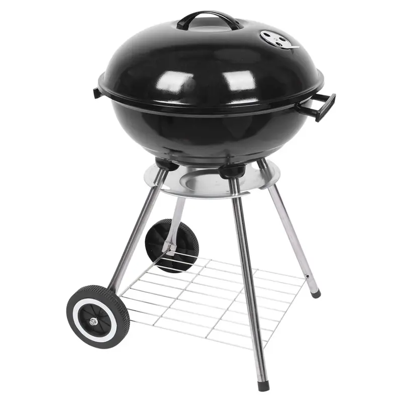 Karlhome 18 inch Portable Charcoal Grill, Wheels, Storage Holder, For Camping, Picnic, Barbecue, Party, Outdoor Activities