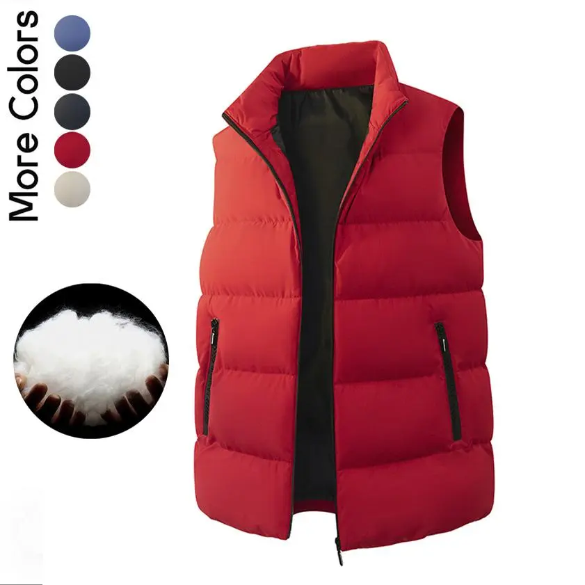 Men's Stand Collar Puffer Vest, Windproof Quilted Sleeveless Zip Up Gilet, Lightweight Warm Padded Vest with Zipper Side Pockets & Inner Pocket, Outdoor Casual Layering Vest for Hiking Camping Travel Daily Commute, Fall Spring Early Winter Sleeveless Jack