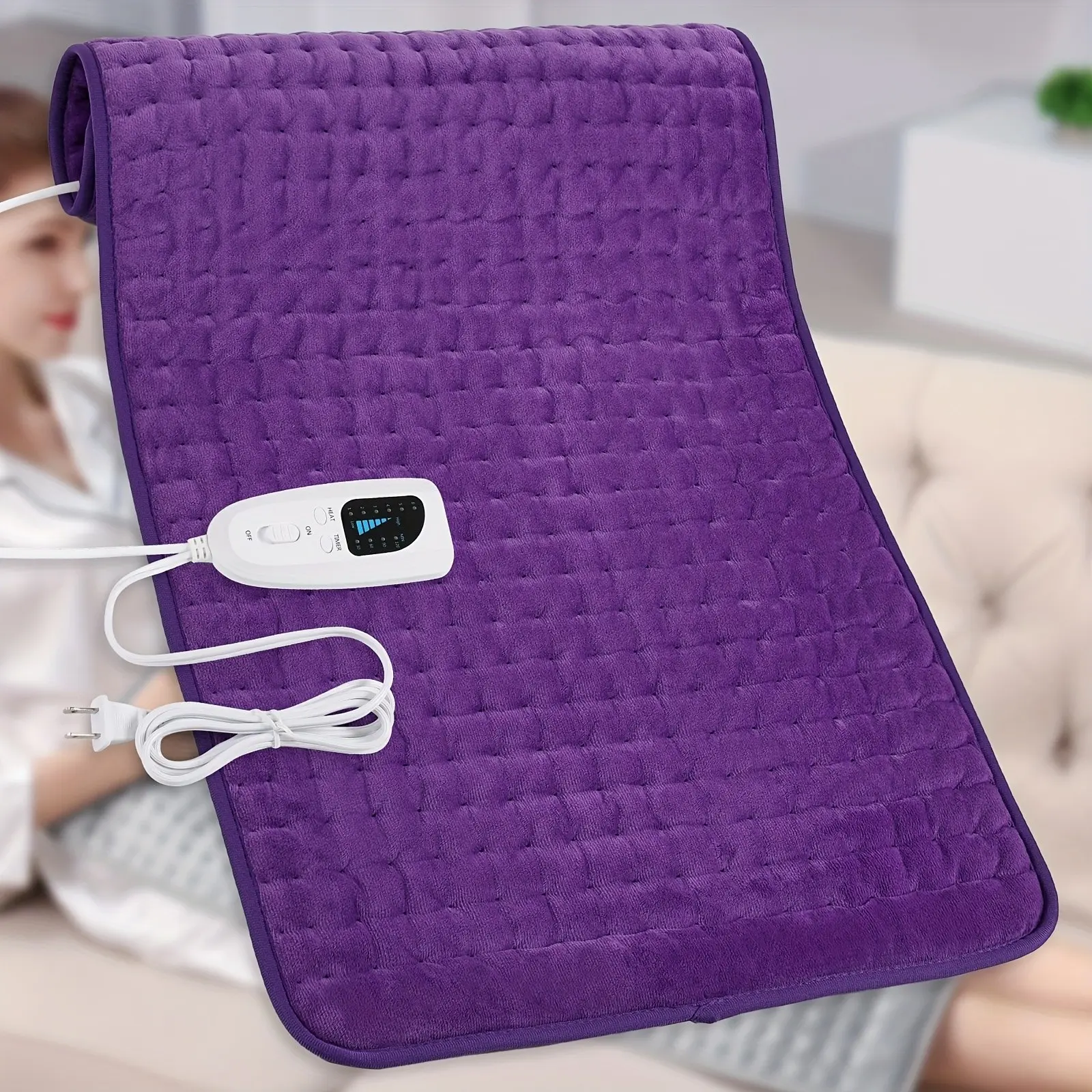 Extra Large Heating Pad 33" x 17" & 12" x 24" for Back, Neck, Abdomen, Shoulders, Knees, Arms and Legs - Moist & Dry Electric Heat Therapy with Auto Shutoff - Ideal Gift for Valentine's Day