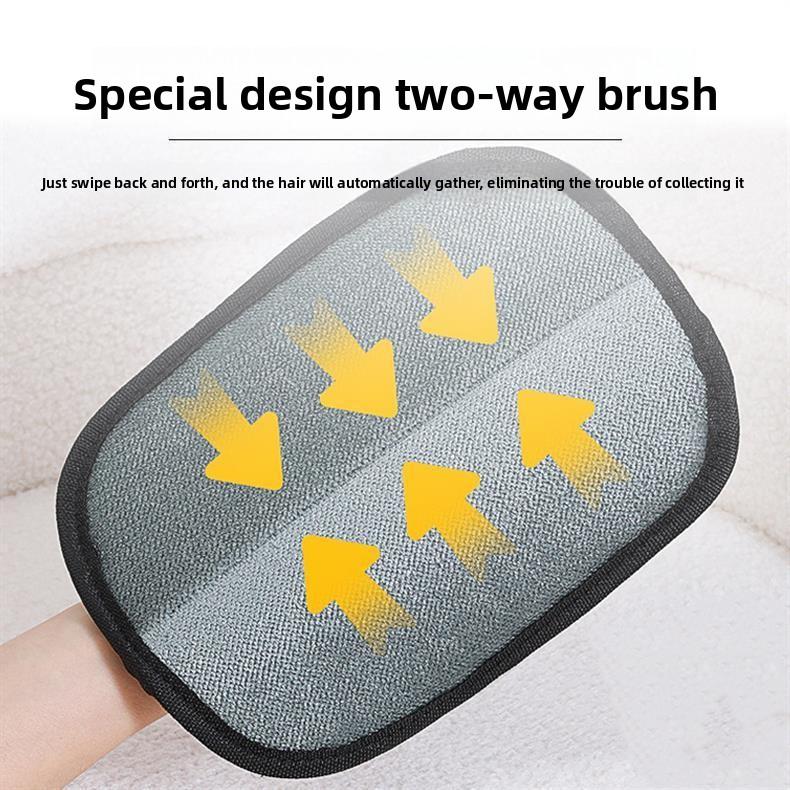 Pet Static Hair Removal Gloves Two-Way Brush Hair Sticky Hair Removal Artifact Essential for Pet Care Cats and Dogs Cat Hair Cleaning Gloves