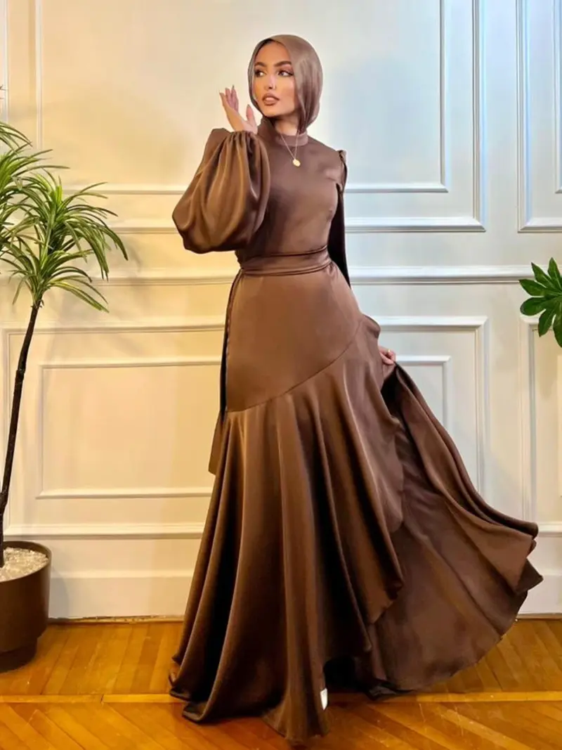 ivory moire satin midi dress Fashionably On Time Satin Midi Dress - Ivory and Taupe
