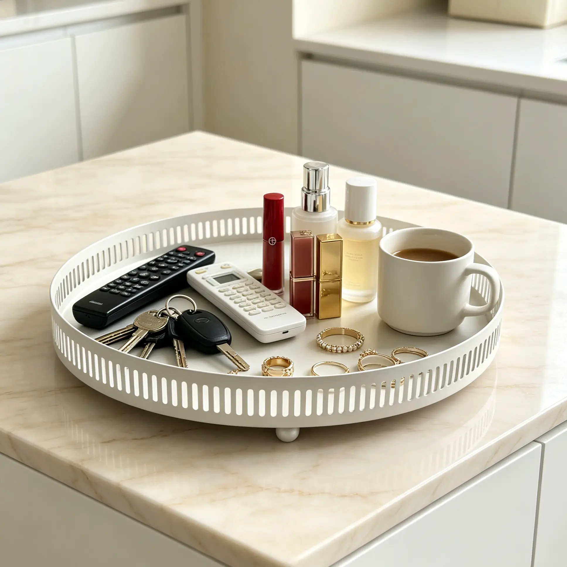 Metal Decorative Tray, Modern Minimalist Multi-Functional Tray, Bedroom Vanity Tray, Living Room Desk Tray, Kitchen Storage Tray