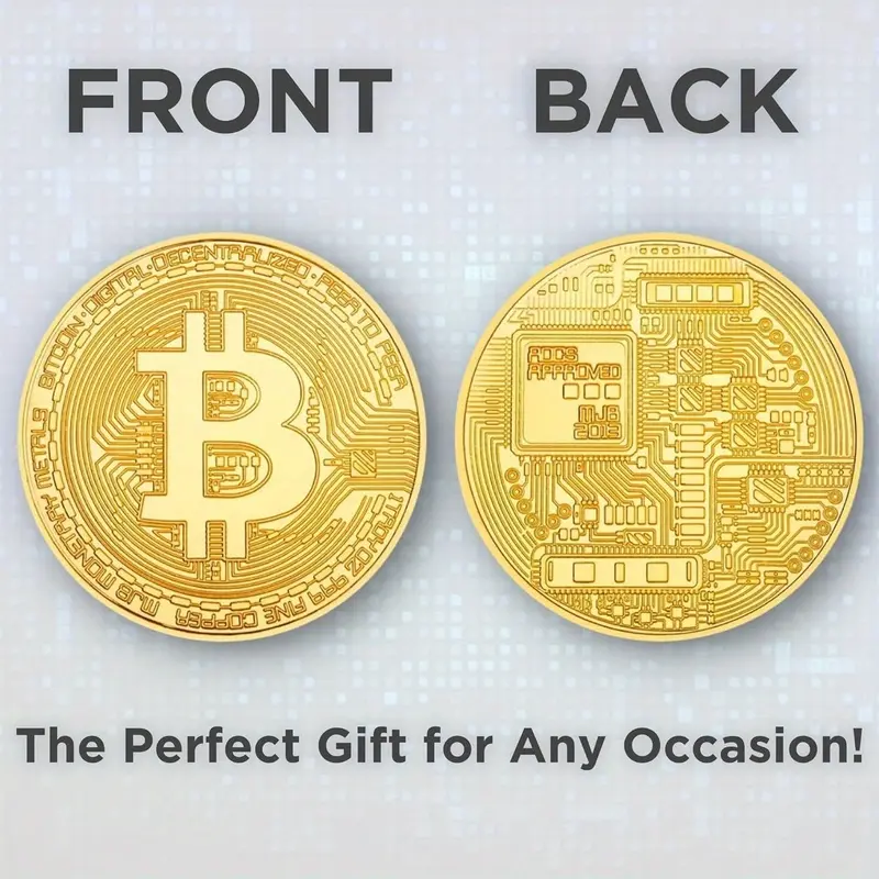 20 Collectible Bitcoin Coins - Commemorative Cryptocurrency Keepsakes with Protective Acrylic Display - For Cryptocurrency Enthusiasts and Coin Collectors, 40X40X1.5mm / 1.57X1.57X0.06in