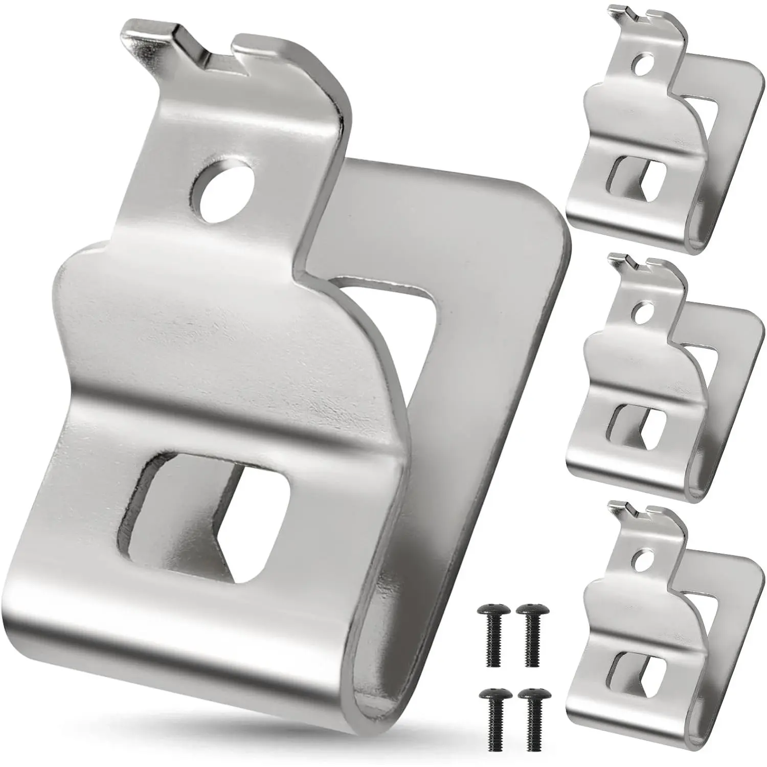 4-Count 304 Stainless Steel Belt Clips + Screws, 20V Max Only Drill Accessory, DCD7771 Fit with Compatible Models N268241 N086039 DCD980 DCD985 DCD980L2