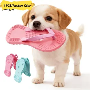 1 Slipper-Shaped Puppy Bite Toy, Small Dog Toys, For Grinding Teeth, Cleaning Teeth, Only Suitable For Pets, Bite-Resistant Toys, Puppy Bite Toys, Slipper-Shaped Toys, Puppy Tooth Cleaning Toys, Silicone Slipper Toys, Silicone Slipper Bite-Resistant Toys