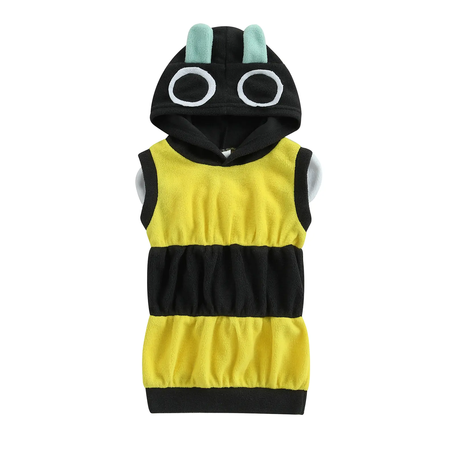 Kids Bee Cosplay Costume Contrast Color Sleeveless Hood Tank Tops for Role Play Parties, Halloween