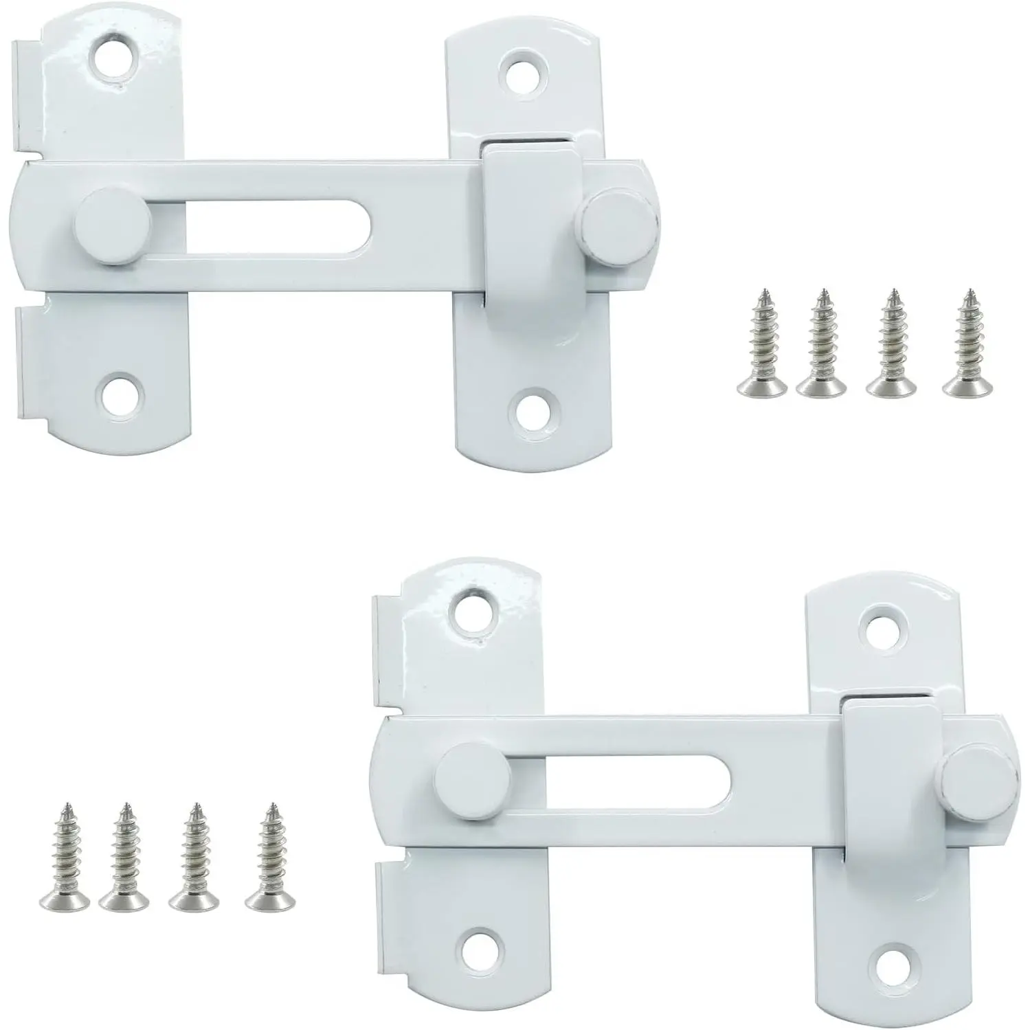2 Packs Flip Latch Lock, 3.94"*2.77", White | Barn Door Latches, Sliding Barn Door Lock Hardware Gate Latches, Bi-fold Door Lock, Stainless Steel Door Latches