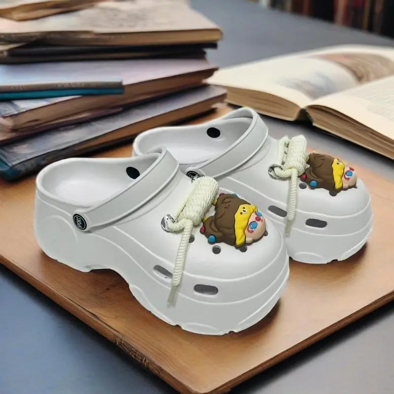 New Women's Holey Slippers, Summer Slide Slippers, Anti-Slip Outdoor Beach Sandals, Fashionable Thick Sole Flip Flops, Breathable Eva Material, Stylish Summer Footwear