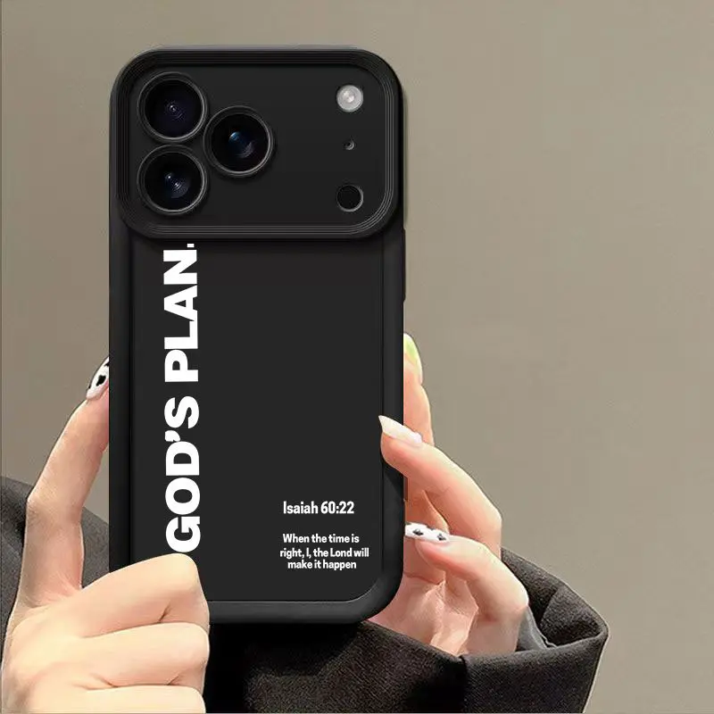 GOD’S PLAN Cross Isaiah for Phone Samsung Galaxy Case iPhone 17Pro Max Air 16E 15Plus 14 13 12 11 XR XS S26 Ultra S25 S24 FE 23 22 21 Phone Case,  God's Gift aestheticphonecase,Protective Silicone Cover, Protection Durable, Shockproof Drop