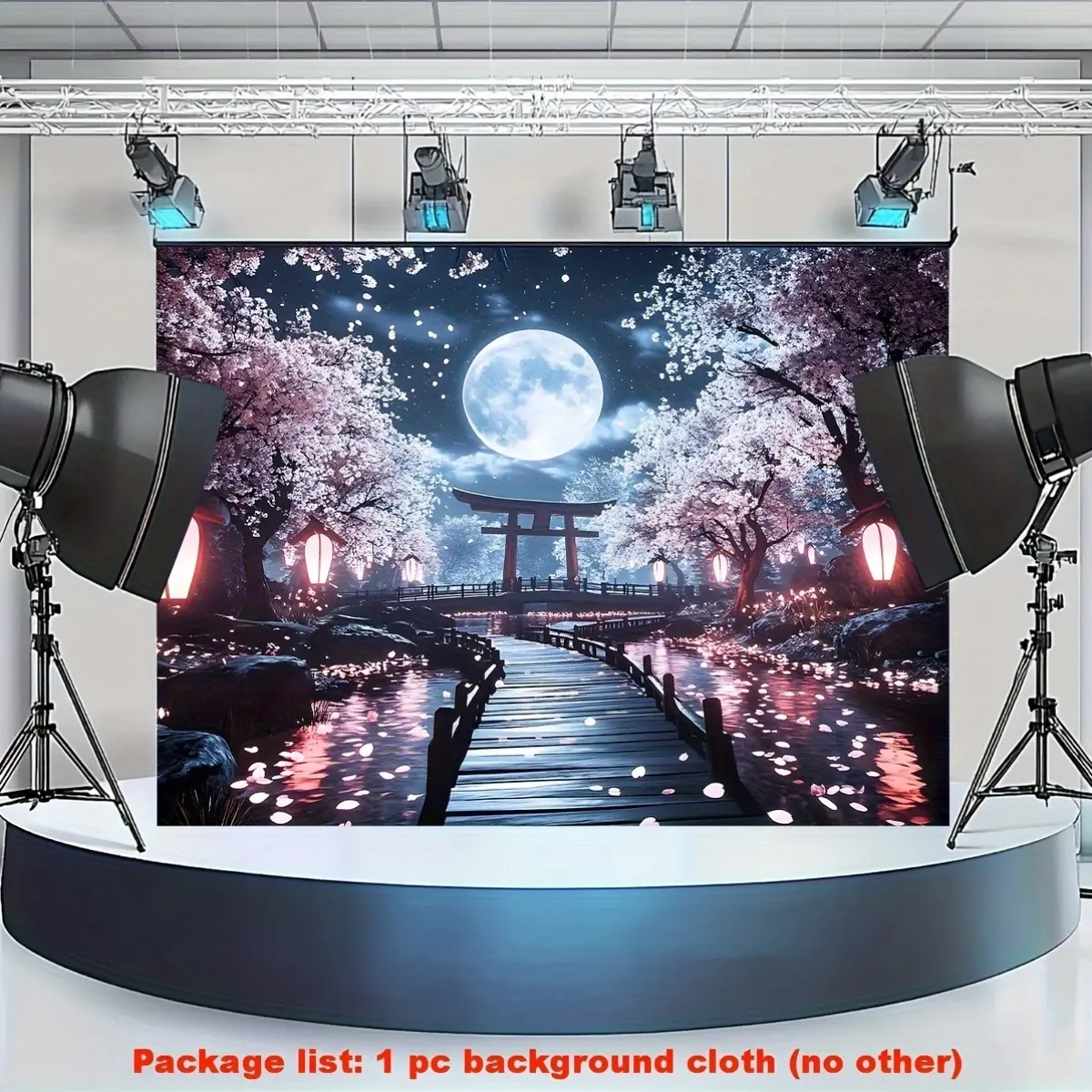 Cherry Blossom Tapestry Wall Art with Moonlight Garden Print Aesthetic Floral Decor for Bedroom Dorm Living Room Apartment Nature Wall Hanging,Hippie,Galaxy,Space Tapestry,vintage,letter,
