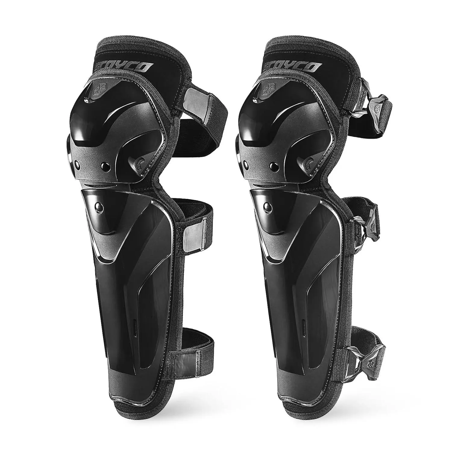 Motorcycle Knee and Shin Guards - Adjustable TPU Long Protection Gear with Snap Buckles, 13-Layer Impact Guard for Motocross, Road Cycling