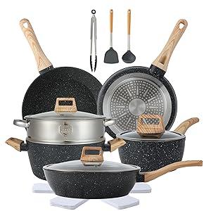 16PCS Pots and Pans Set Non Stick Cookware Set Nonstick with Cooking Set