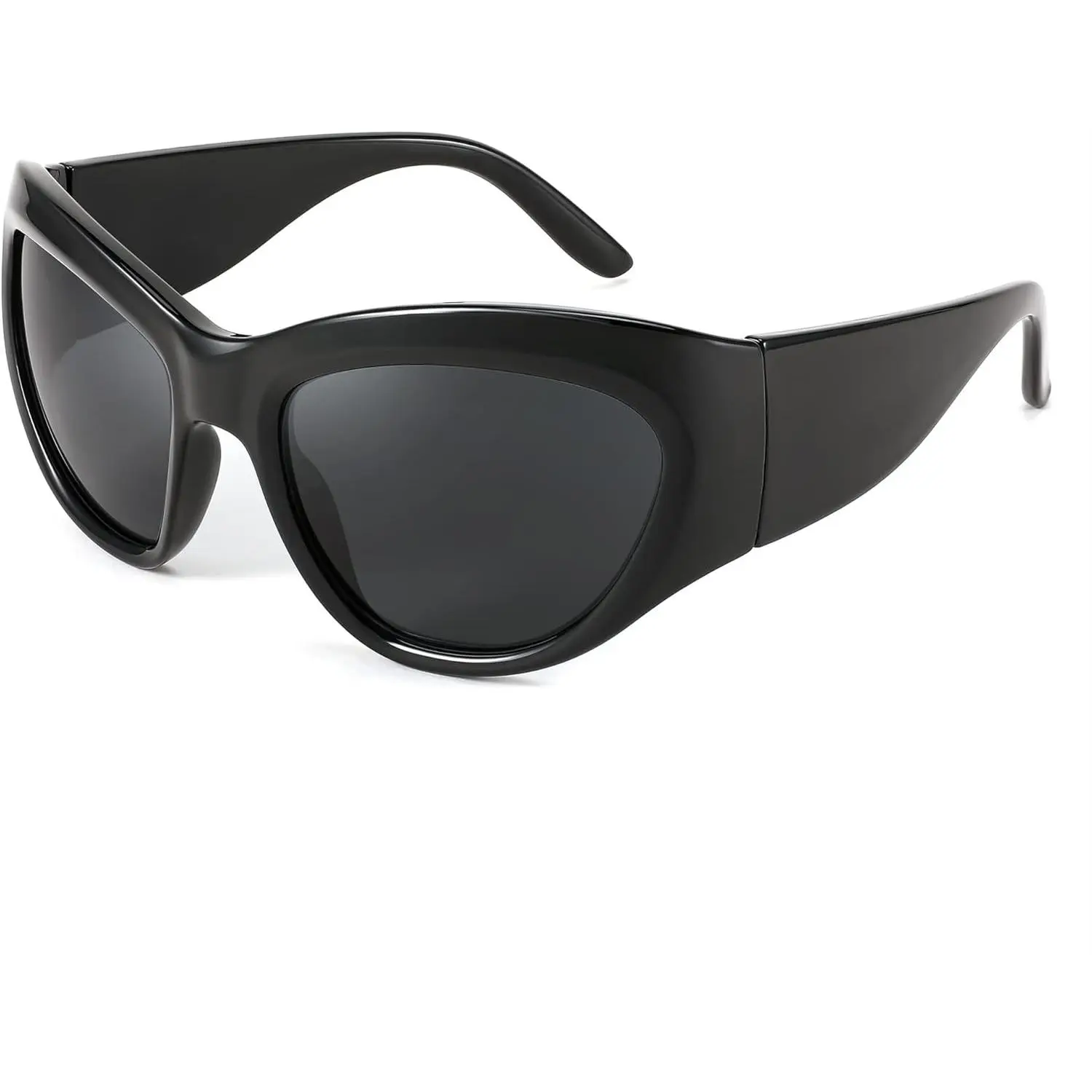 FEISEDY Trendy Y2k Sunglasses Women Men Oversized Shield Sunglasses Fashion Wrap Around Futuristic Glasses B2359