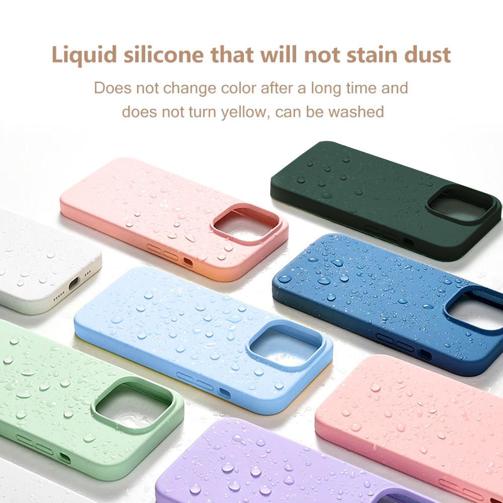 Minimalist Solid-Color Silicone Phone Case, 1 Count Shockproof Phone Protective Cover, Phone Accessory Compatible with iPhone 11/13/14/15/16/17 Pro Max Series, Shockproof Casing