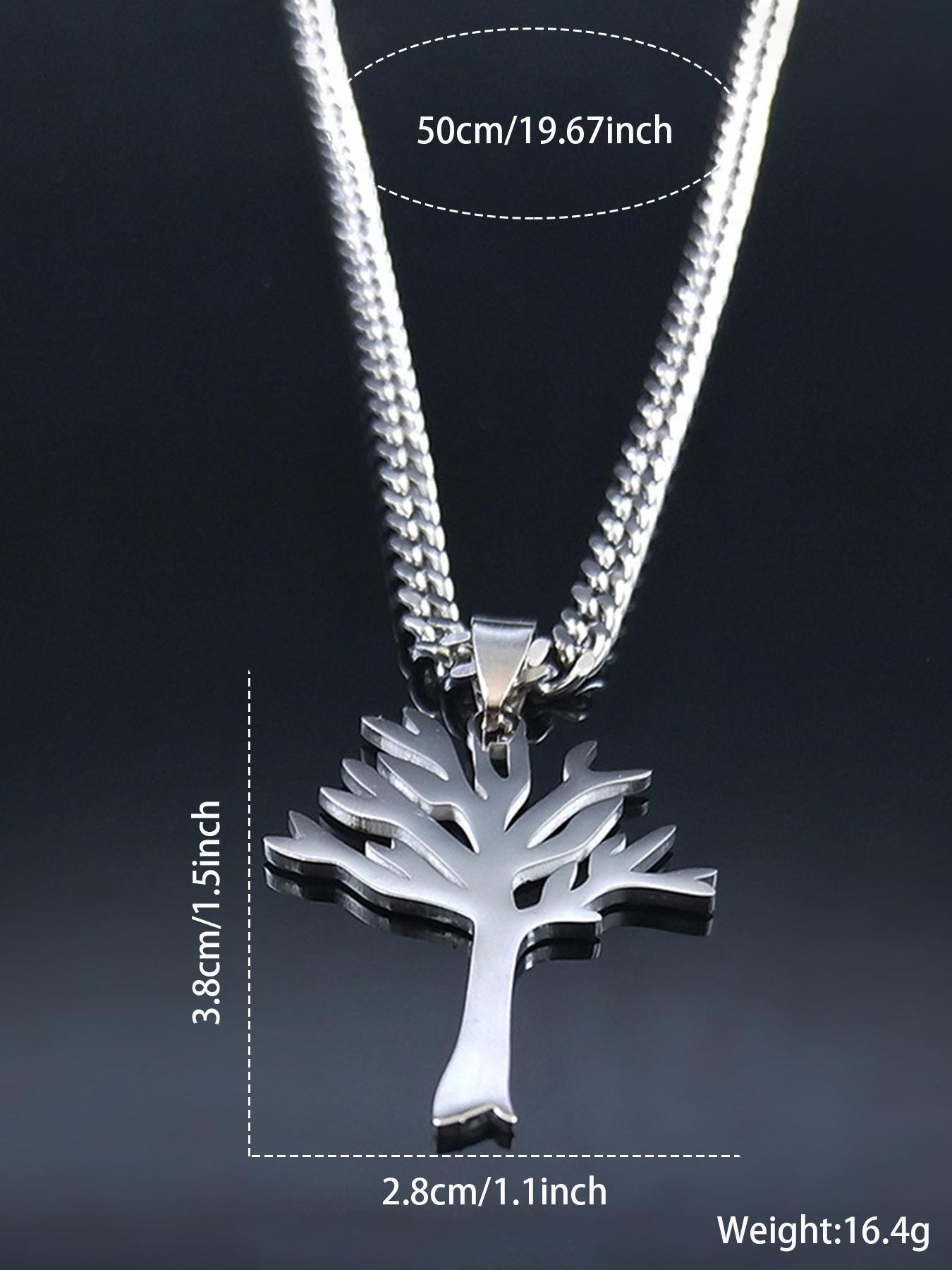 Tree Of Life Design Pendant Necklace, Gothic Stainless Steel Jewelry for Party, Daily Decor, Trendy All-match & Exquisite Jewelry for Birthday Gift