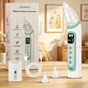 Portable Nasal Suction Device, Nose Congestion Relief, Music Soothing Feature, 3-Stage Suction, Anti-Reflux Design, Rechargeable, Detachable Silicone Tip