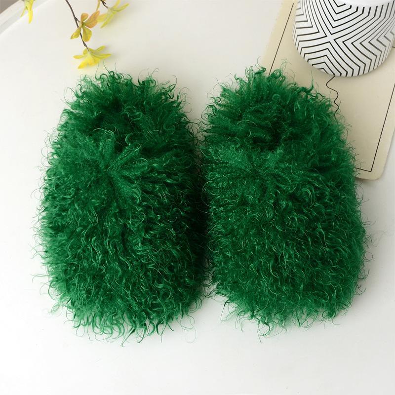 (New)Solid Color Fluffy Slippers, Y2K Soft Sole Platform Slip On Home Shoes, Non-slip Round Toe Cozy Floor Shoes
